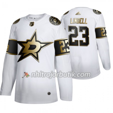 Män Ishockey Dallas Stars tröja Esa Lindell 23 Adidas 2019-20 Golden Edition Vit Authentic